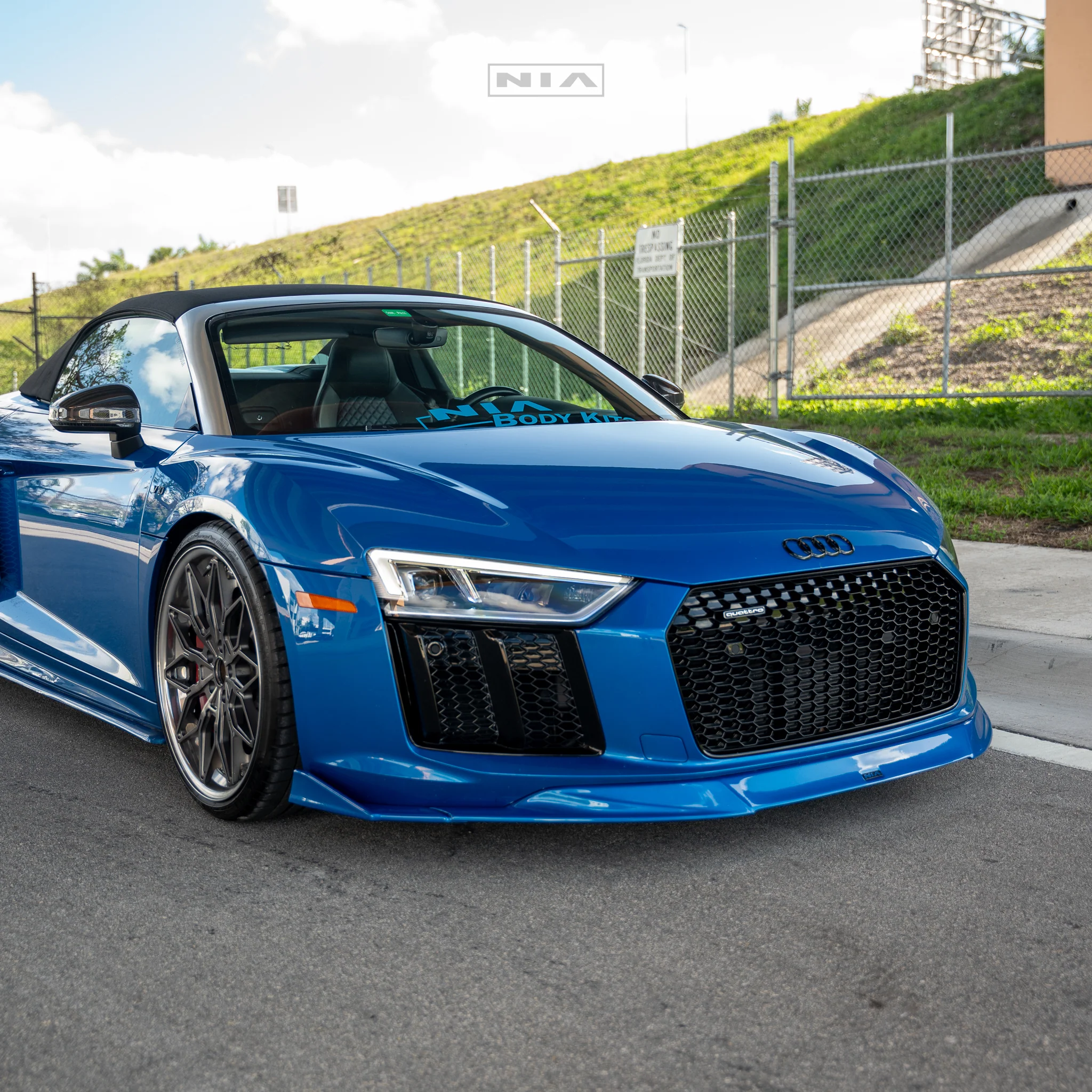 Audi R8 NIA Front Splitter Lip 2015-2019 in Carbon Fiber or ABS - Image 3
