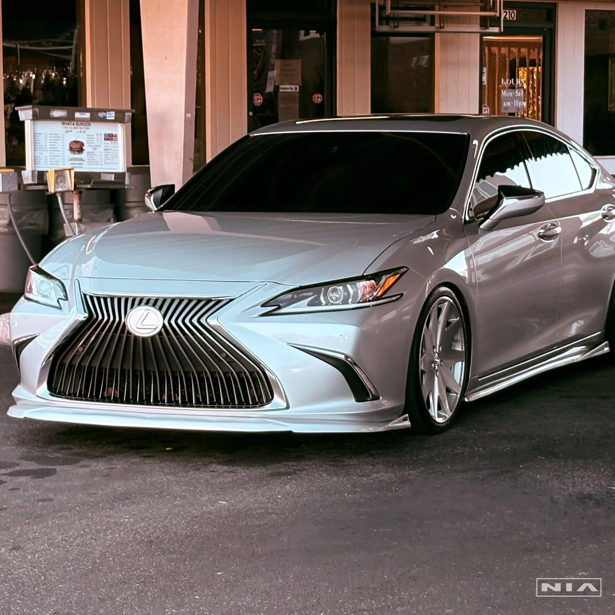 Lexus ES Base Model, F-Sport NIA Full lip Body Kit 5pcs (Front Splitter, Side Skirt Rockers, Rear apron spats) 2019-2025 in ABS - Image 9