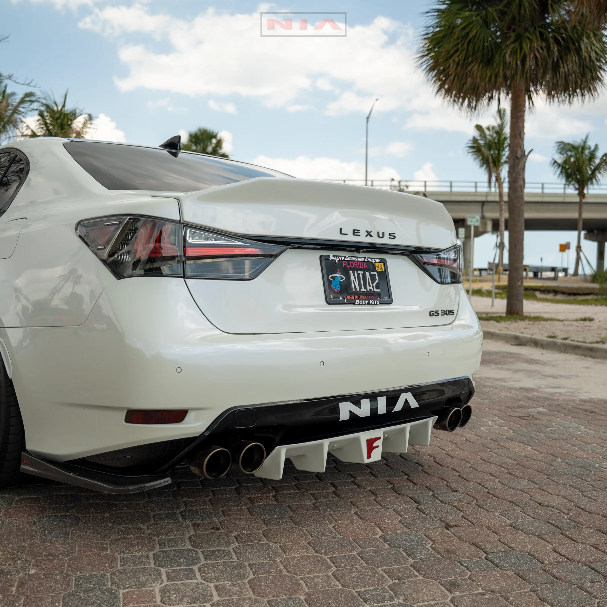 Lexus GS-F NIA Rear Diffuser Bumper Extension 2016-2020 in ABS or Carbon Fiber - Image 12