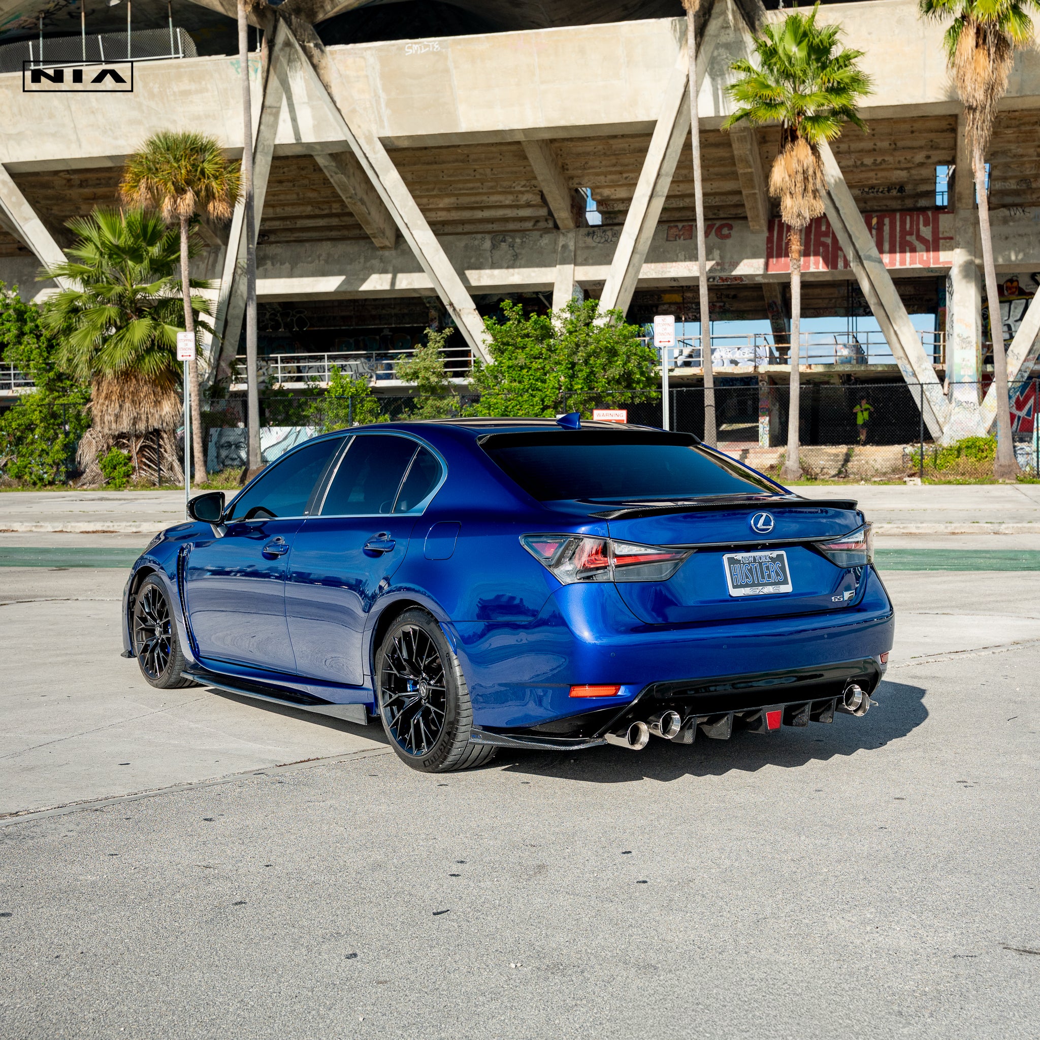Lexus GS-F NIA Rear Diffuser Bumper Extension 2016-2020 in ABS or Carbon Fiber - Image 3