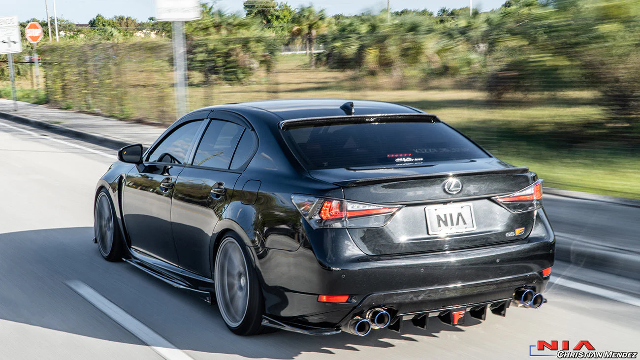 Lexus GS-F NIA Full lip Body Kit 6pcs (Front Splitter, Side Skirt Rockers, Rear apron spats, Diffuser Bumper Extension) 2016-2020  in ABS - Image 21