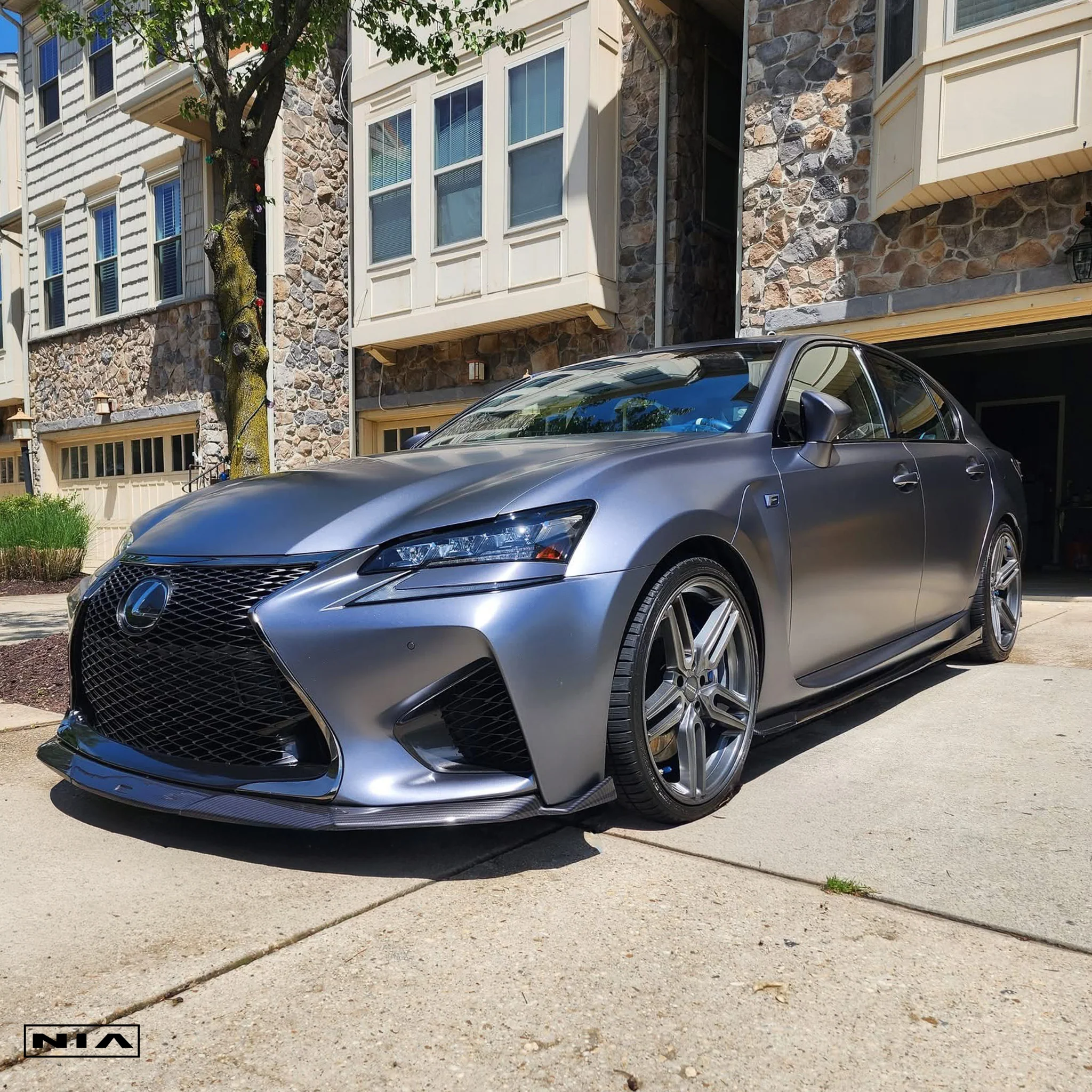 Lexus GS-F NIA Full lip Body Kit 6pcs (Front Splitter, Side Skirt Rockers, Rear apron spats, Diffuser Bumper Extension) 2016-2020  in ABS - Image 7