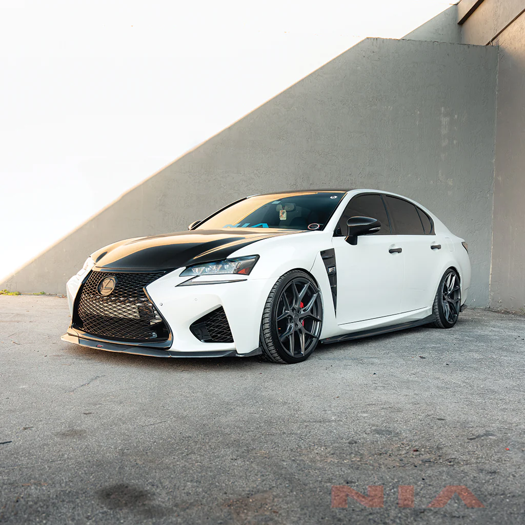 Lexus GS-F NIA Full lip Body Kit 5pcs (Front Splitter, Side Skirt Rockers, Rear apron spats) 2016-2020in ABS or Carbon Fiber - Image 17