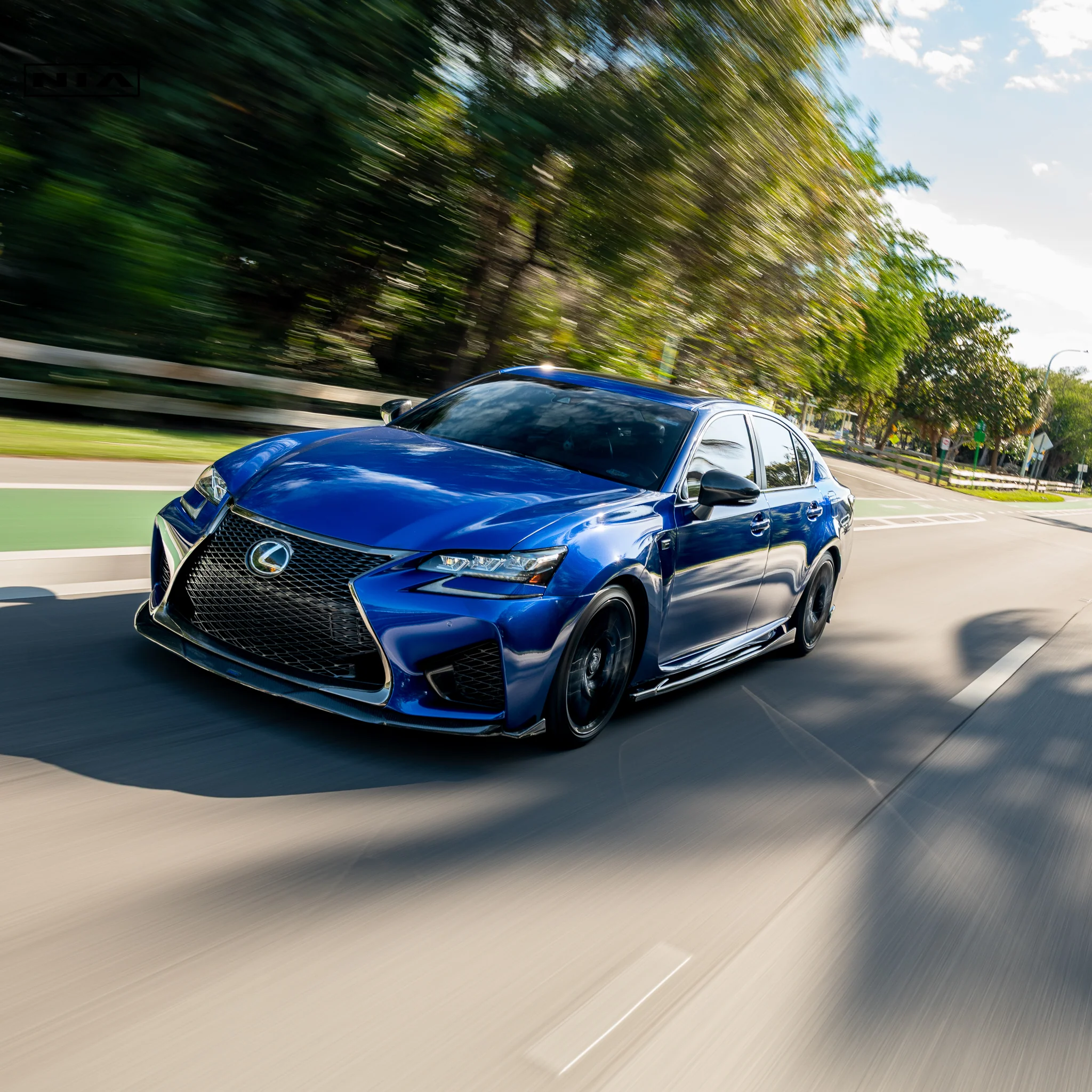 Lexus GS-F NIA Full lip Body Kit 5pcs (Front Splitter, Side Skirt Rockers, Rear apron spats) 2016-2020in ABS or Carbon Fiber - Image 5