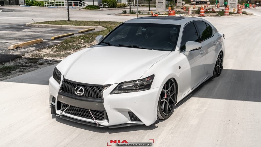 Lexus GS F-Sport NIA Sleek Splitter Fullkit 5pc 2012-2015 in ABS Gloss Black