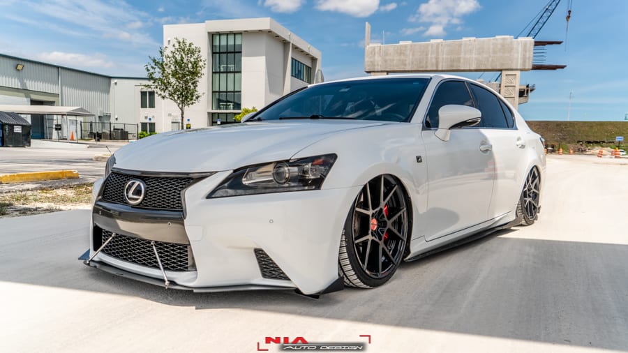 Lexus GS F-Sport NIA Sleek Splitter Fullkit 5pc 2012-2015 in ABS Gloss Black - Image 10