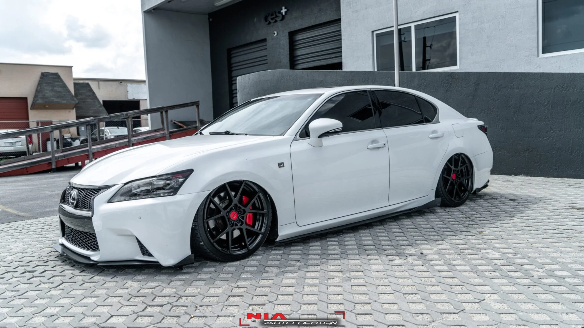 Lexus GS F-Sport NIA Sleek Splitter Fullkit 5pc 2012-2015 in ABS Gloss Black - Image 4