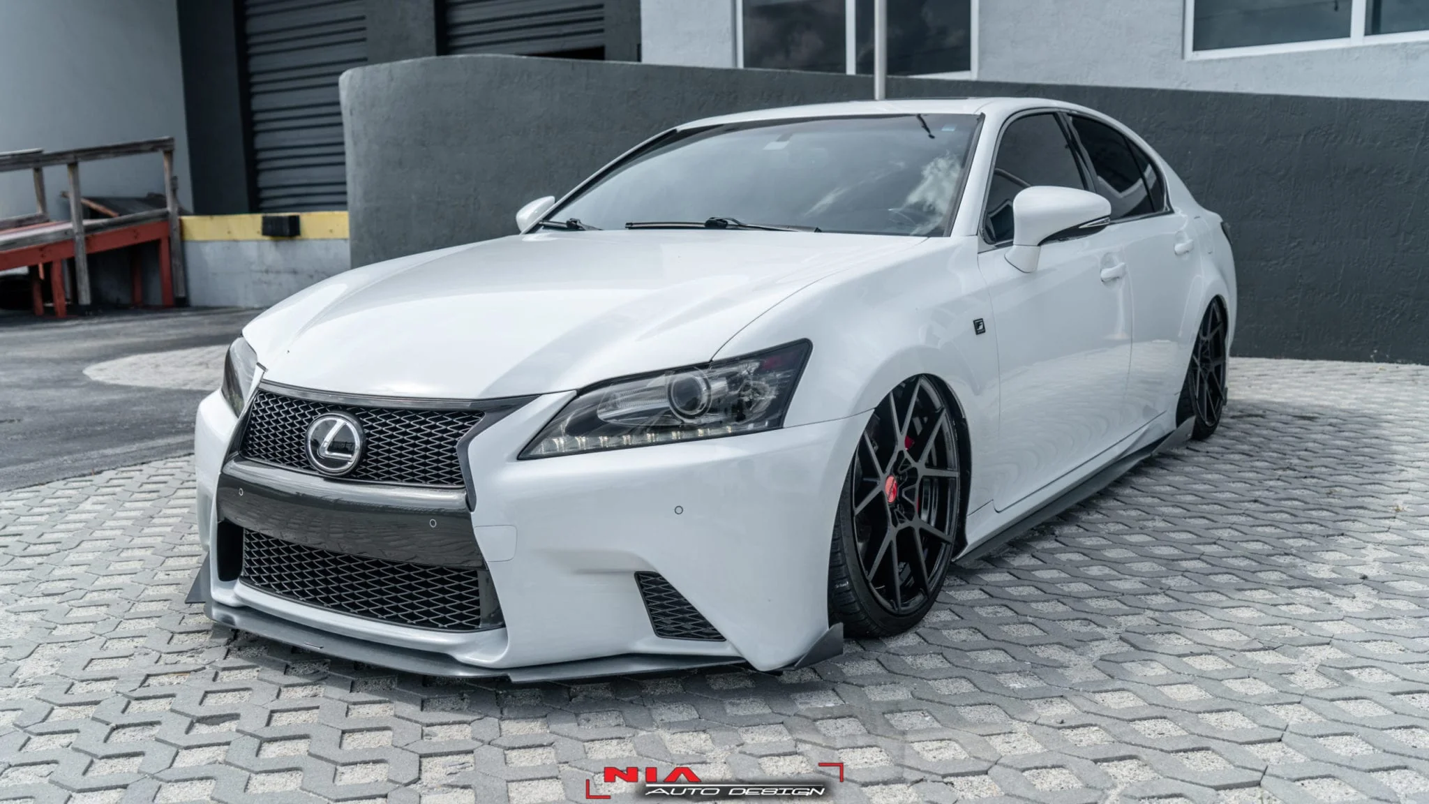 Lexus GS F-Sport NIA Sleek Splitter Fullkit 5pc 2012-2015 in ABS Gloss Black - Image 5