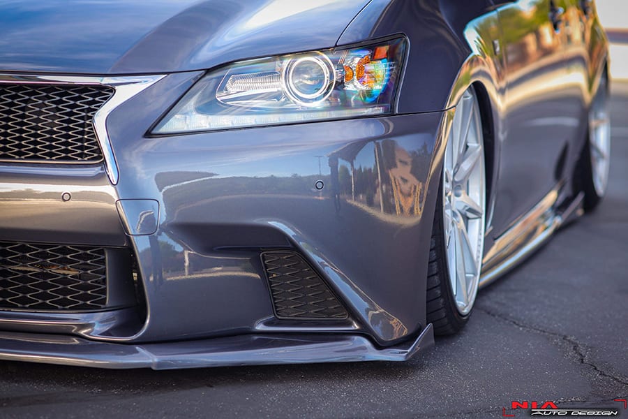 Lexus GS F-Sport NIA Full lip Body Kit 5pcs (Front Splitter, Side Skirt Rockers, Rear apron spats) 2012-2015 in ABS - Image 10