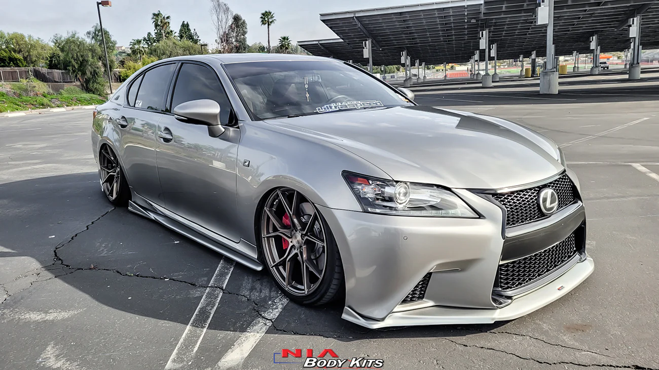 Lexus GS F-Sport NIA Full lip Body Kit 5pcs (Front Splitter, Side Skirt Rockers, Rear apron spats) 2012-2015 in ABS - Image 12