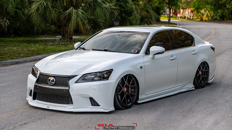 Lexus GS F-Sport NIA Full lip Body Kit 5pcs (Front Splitter, Side Skirt Rockers, Rear apron spats) 2012-2015 in ABS - Image 7