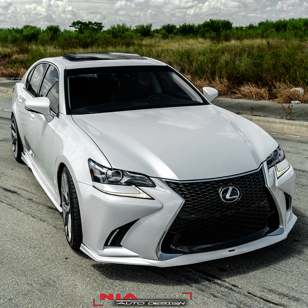 Lexus GS Base model, F-sport NIA Front Splitter Lip body kit 2016-2020 in ABS or Carbon Fiber - Image 10