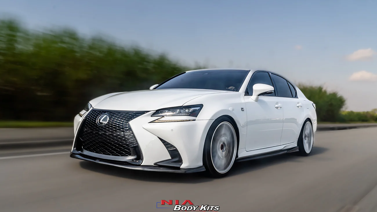Lexus GS Base model, F-sport NIA Front Splitter Lip body kit 2016-2020 in ABS or Carbon Fiber - Image 13