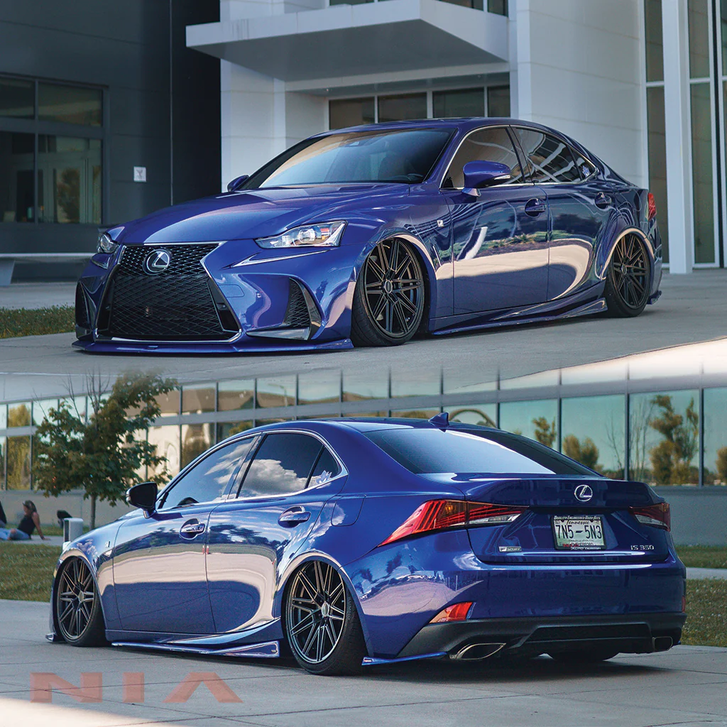 Lexus IS Base Model, F-Sport NIA Full lip Body Kit 6pcs (Front Splitter, Side Skirt Rockers, Rear apron spats, Diffuser Bumper Extension) 2017-2020 in ABS - Image 3