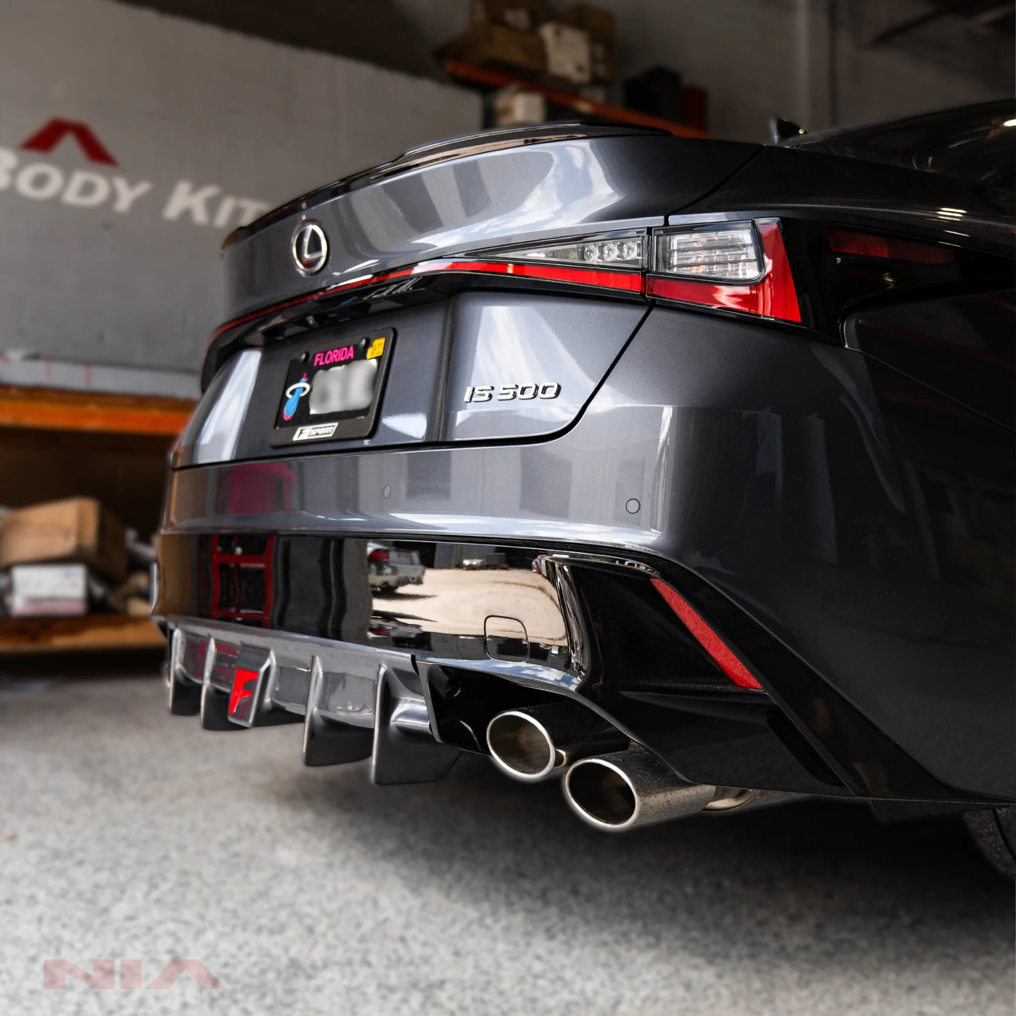 Lexus IS 500 NIA rear lip bumper extension Diffuser bodykit 2022-2025 in ABS or Carbon Fiber - Image 9