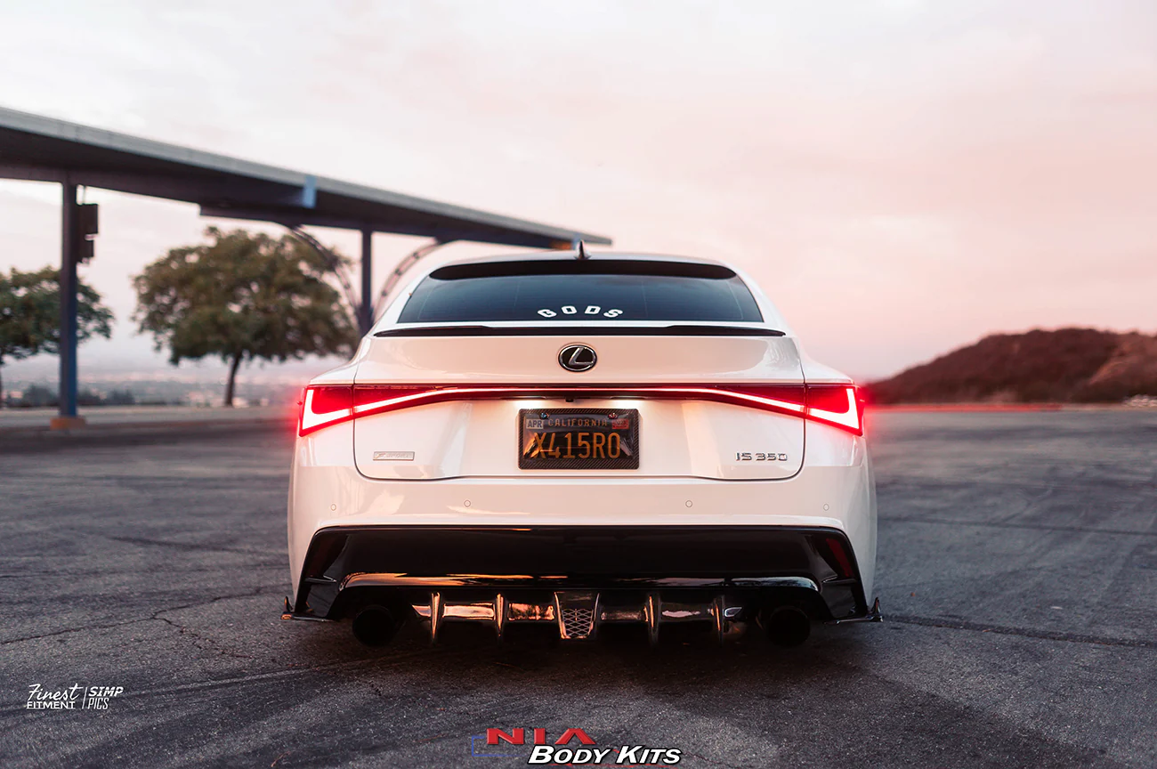 Lexus IS Base Model NIA Full lip Body Kit 6pcs (Front Splitter, Side Skirt Rockers, Rear apron spats, Diffuser Bumper Extension) 2021-2025 in ABS or Carbon Fiber - Image 15