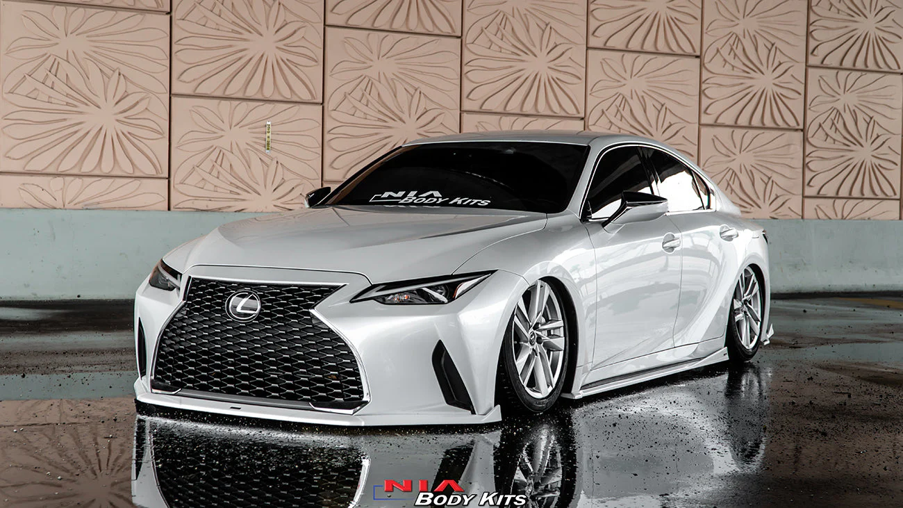Lexus IS Base Model NIA Full lip Body Kit 6pcs (Front Splitter, Side Skirt Rockers, Rear apron spats, Diffuser Bumper Extension) 2021-2025 in ABS or Carbon Fiber - Image 3