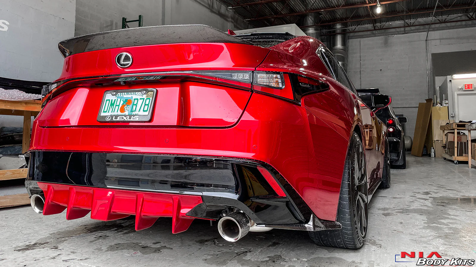 Lexus IS Base Model NIA Full lip Body Kit 6pcs (Front Splitter, Side Skirt Rockers, Rear apron spats, Diffuser Bumper Extension) 2021-2025 in ABS or Carbon Fiber - Image 4