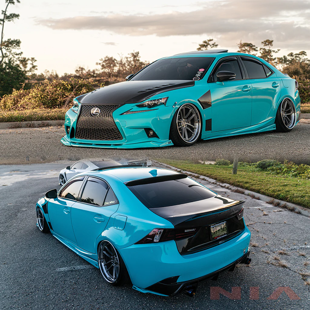 Lexus IS F-Sport NIA full splitter lip bodykit 5pcs (front lip, side skirts, rear apron spats) 2014-2016 in ABS - Image 4