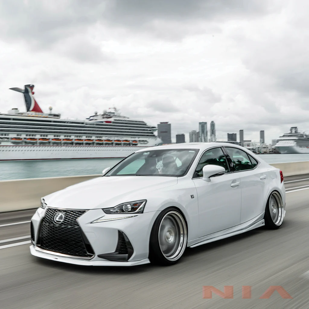 Lexus IS Base Model, F-Sport NIA full splitter lip bodykit 5pcs (front lip, side skirts, rear apron spats) 2017-2020 in ABS - Image 4