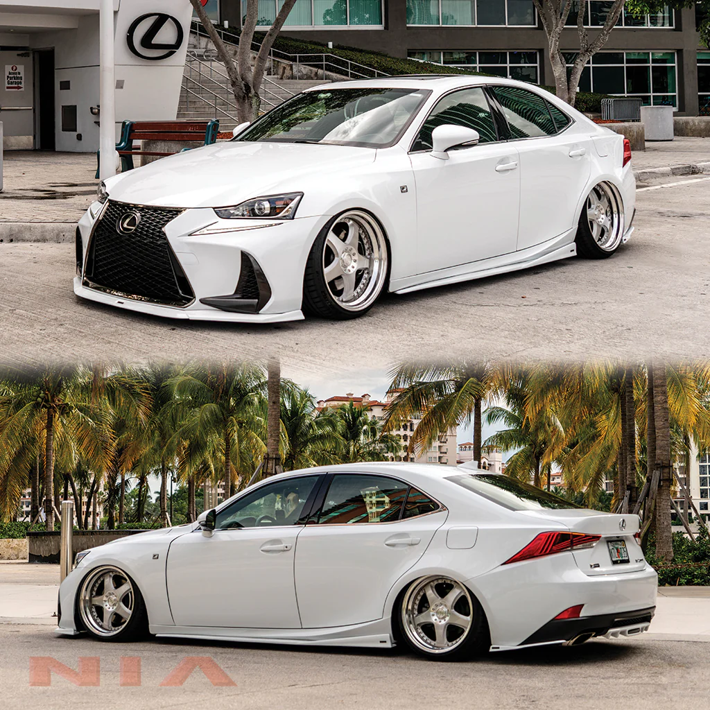 Lexus IS Base Model, F-Sport NIA full splitter lip bodykit 5pcs (front lip, side skirts, rear apron spats) 2017-2020 in ABS - Image 7