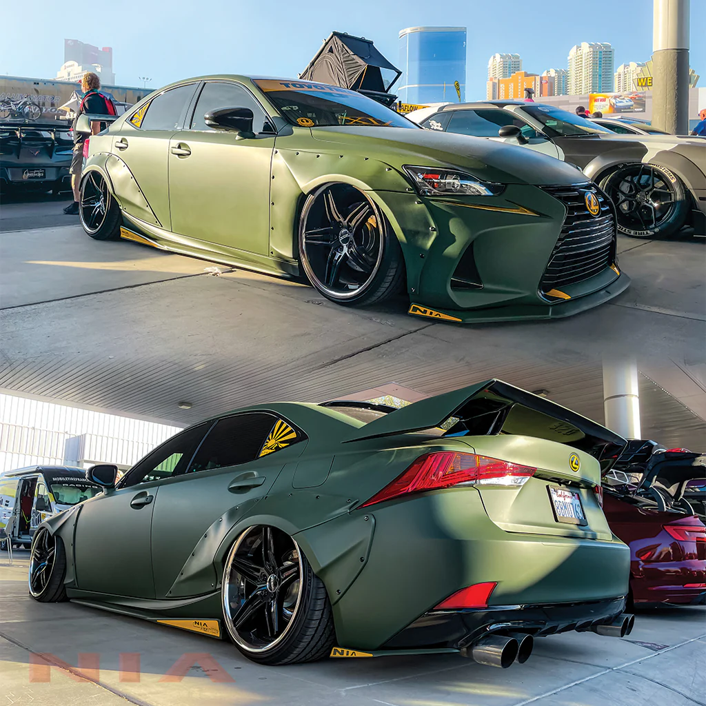 Lexus IS Base Model, F-Sport NIA full splitter lip bodykit 5pcs (front lip, side skirts, rear apron spats) 2017-2020 in ABS - Image 8