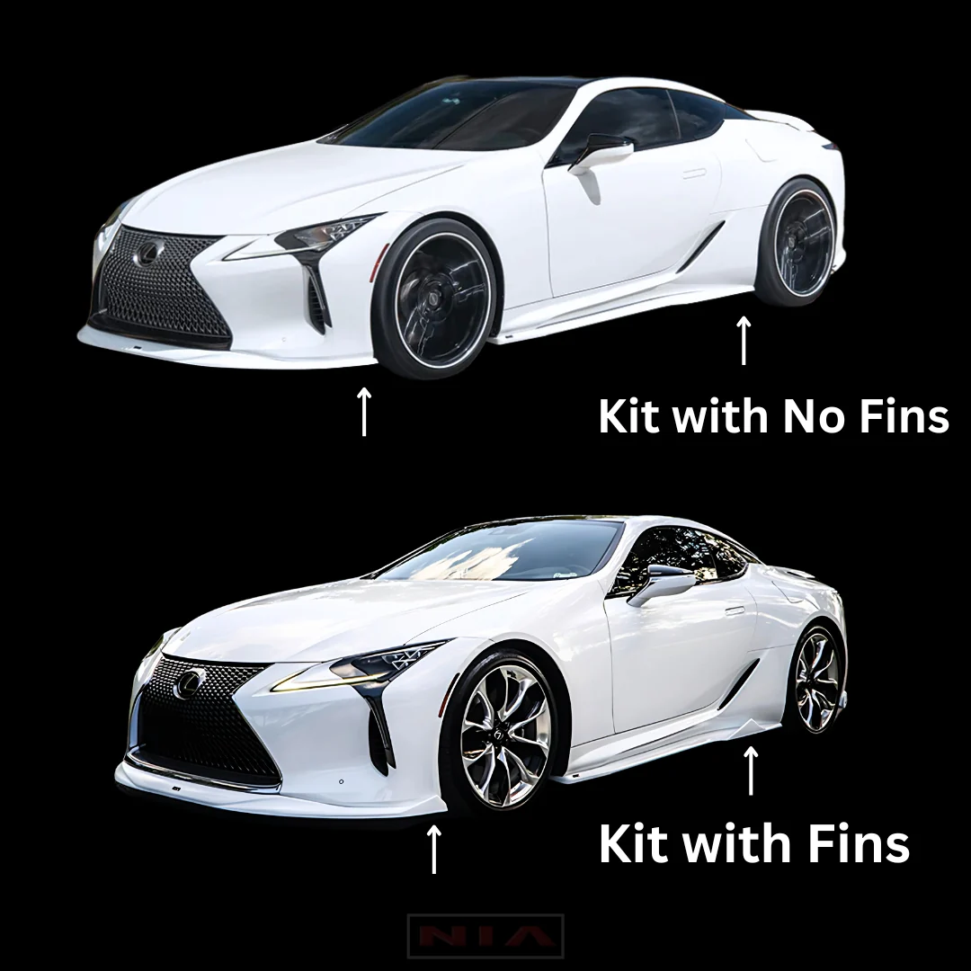 Lexus LC 500 NIA Full lip Body Kit 6pcs (Front Splitter, Side Skirt Rockers, Rear Apron Spats, Diffuser Bumper Extension) 2018-2026 in ABS - Image 3