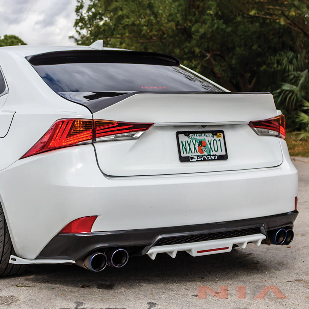 Lexus IS F-Sport NIA rear lip bumper extension Diffuser bodykit 2017-2020 in ABS - Image 4