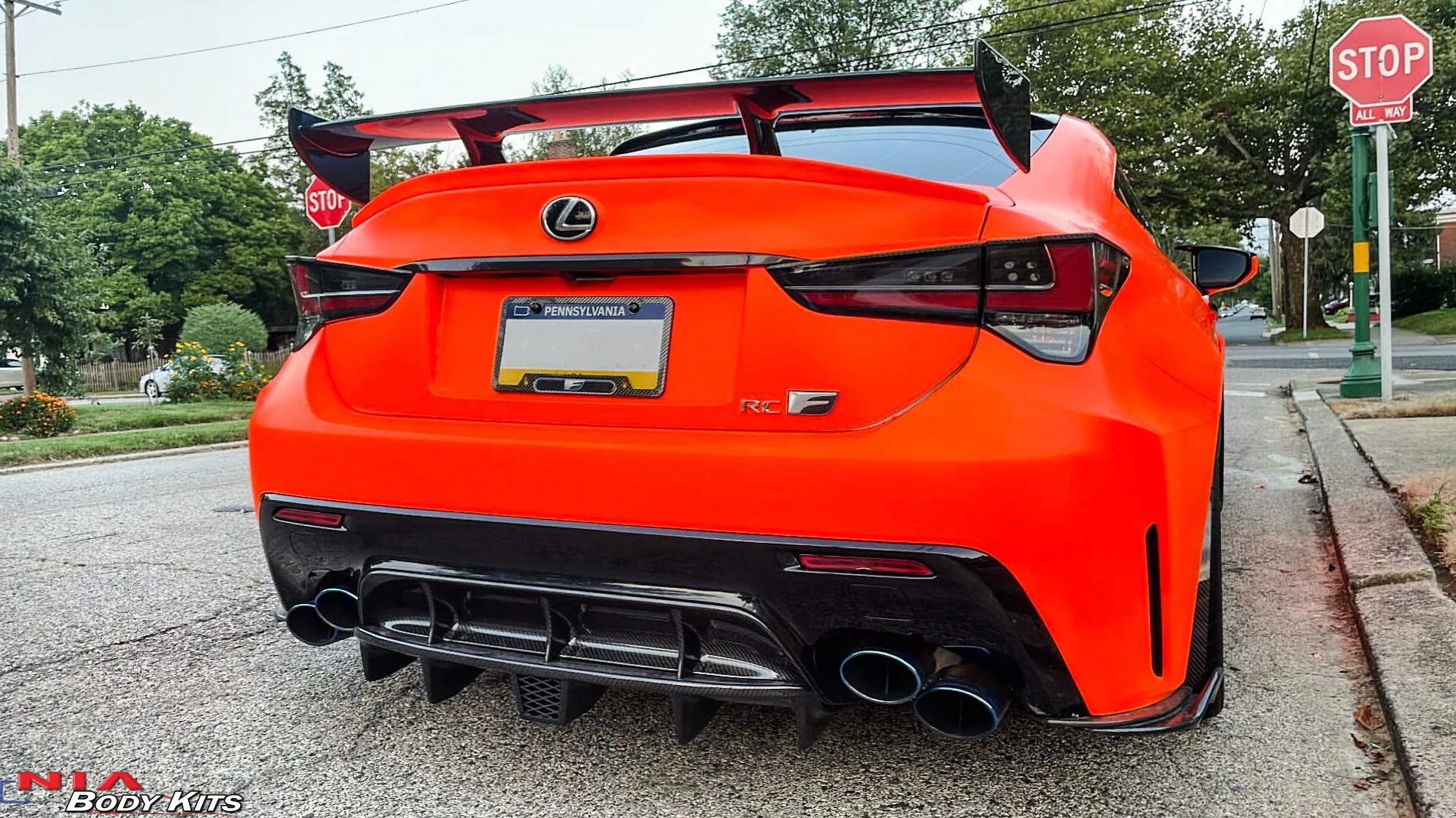 Lexus RC-F NIA rear lip bumper extension Diffuser bodykit 2020-2025 in ABS - Image 8