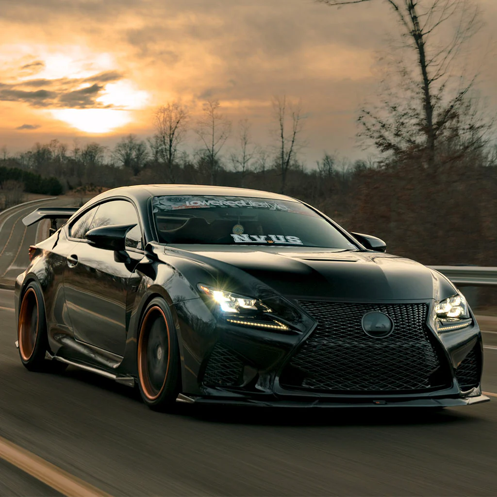 Lexus RC-F NIA Full lip Body Kit 5pcs (Front Splitter, Side Skirt Rockers, Rear apron spats) 2015-2019 s in ABS or Carbon Fiber - Image 5