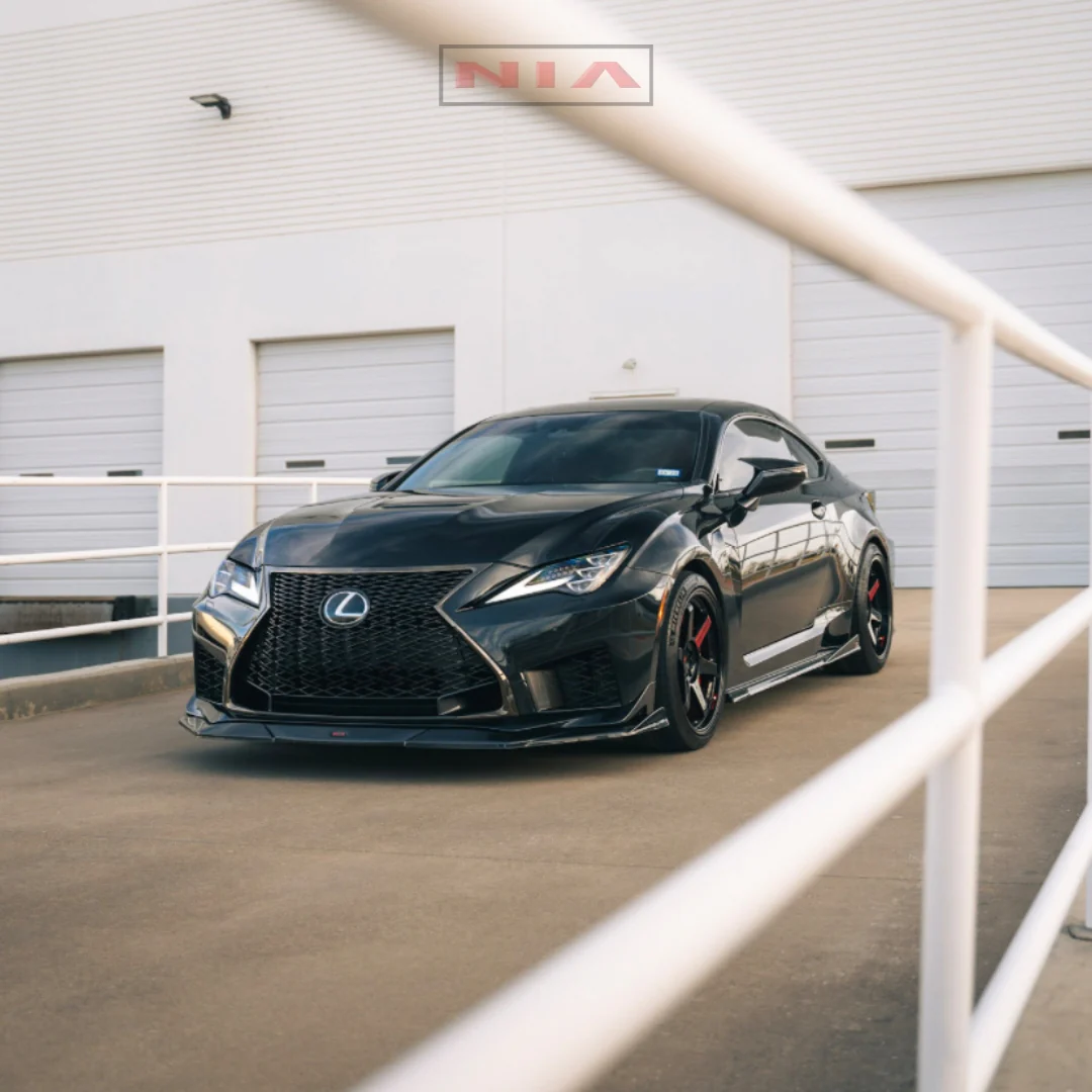 Lexus RC-F NIA full splitter lip bodykit 5pcs (front lip, side skirts, rear apron spats) 2020-2025 in ABS or Carbon Fiber - Image 5
