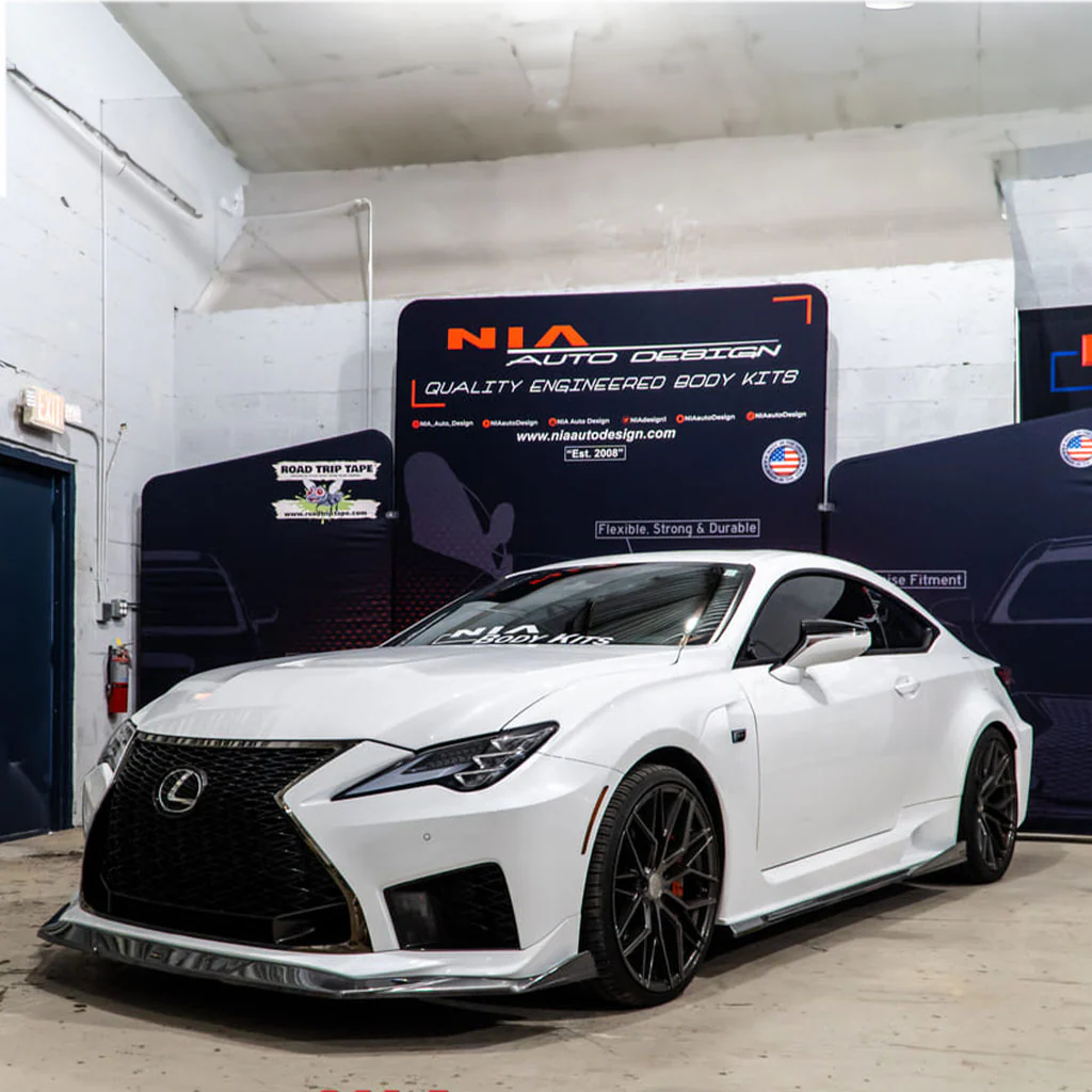 Lexus RC-F NIA full splitter lip bodykit 5pcs (front lip, side skirts, rear apron spats) 2020-2025 in ABS or Carbon Fiber - Image 7