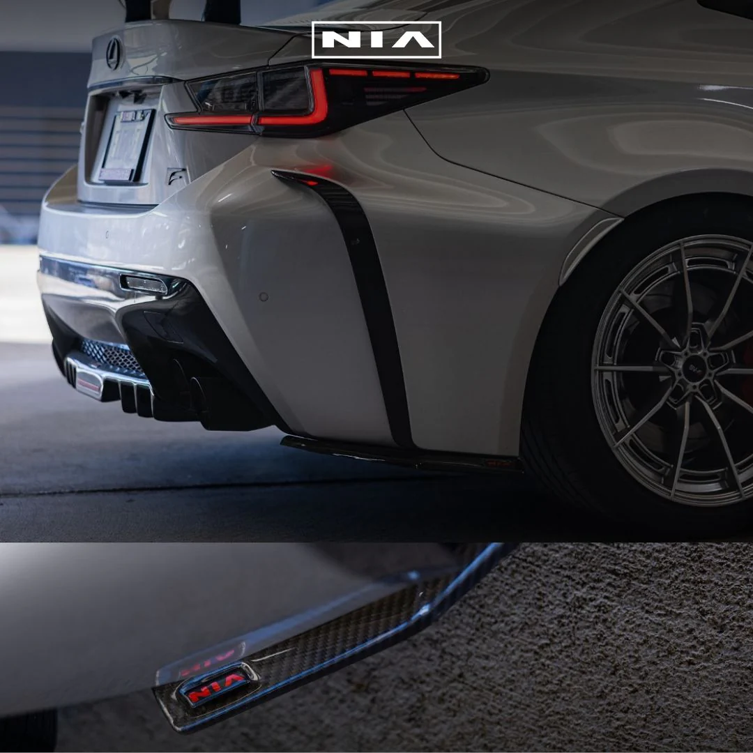 Lexus RC-F NIA Rear Lip Spats bodykit 2015-2019 in ABS or Carbon Fiber - Image 2