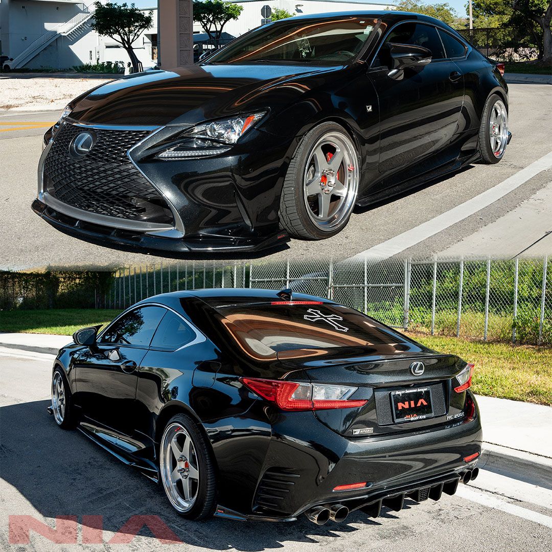 Lexus RC F-Sport, Base Model NIA NIA Full lip Body Kit 6pcs (Front Splitter, Side Skirt Rockers, Rear apron spats, Diffuser Bumper Extension) 2015-2018 in ABS - Image 7
